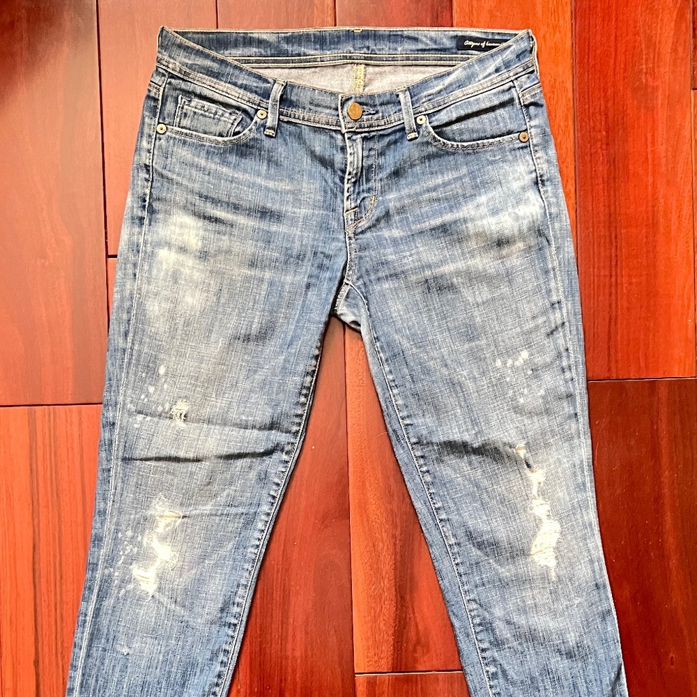 Vintage Citizens of Humanity Distressed Straight Leg Jeans, Size 27